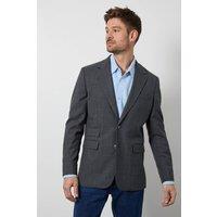 Burton Men's Grey Wool Rich Pow Check Tailored Fit Blazer | Size: 40S