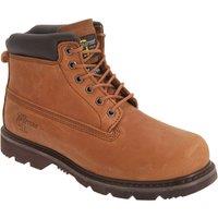 Grafters Men's 6 Eye Padded Leather Work Boots in Light Brown | Size: 9