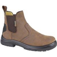 Grafters Men's Super Wide EEEE Fitting Pull On Safety Dealer Boots in Dark Brown | Size: 6
