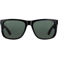 Ray-Ban Men's Rectangle Shiny Black Green Justin 4165 Sunglasses