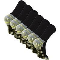 Sock Snob Men's 6 Pairs Non Slip Durable Work Boot Socks in Black | Size: 6-11