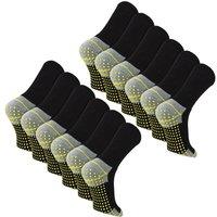 Sock Snob Men's 12 Pairs Non Slip Durable Work Boot Socks in Black | Size: 6-11