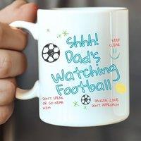 Aye Do Gifts Men's Personalised Dad's Watching Football Mug | Gift for Dad, Uncle, Friend in White