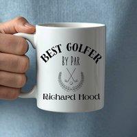 Aye Do Gifts Men's Personalised Best Golfer by Par Mug | Gift for Dad, Friend in White