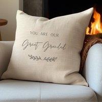 Aye Do Gifts Men's Personalised Great Grandad, Papa, Pop's Cushion in Cream | Size: 40 cm x 40 cm