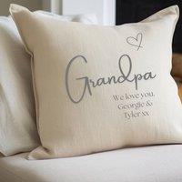 Aye Do Gifts Men's Personalised Grandpa-Grandad Cushion in Beige | Size: 40 cm x 40 cm