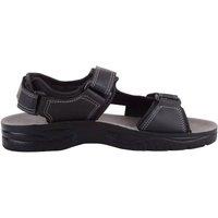 ABSOLUTE FOOTWEAR Men's Touch & Close Summer Holiday Strap Sports Sandals in Black | Size: 8