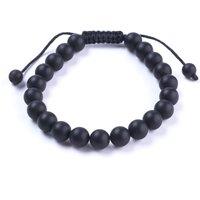 Aye Do Gifts Men's Black Agate Beaded Bracelet | Size: 8 inches