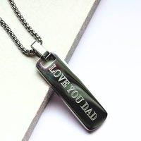 Aye Do Gifts Personalised Men's Long Bar Medium Chain Necklace in Silver | Size: 24 inches