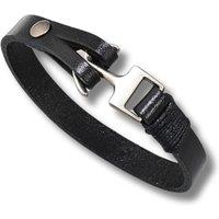 Aye Do Gifts Men's Black Leather Silver Hook Bracelet | Size: 8 inches