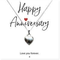 Aye Do Gifts Women's Heart Necklace & Anniversary Gift Card in Silver | Size: 18 inches