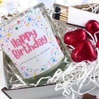Aye Do Gifts Women's Personalised Happy Birthday Dotty Candle Gift Set in White | Size: 1 Pack