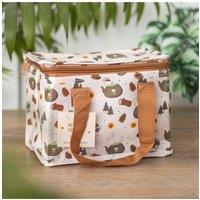 KDMD Women's Home on the Road Camping Print Insulated Lunch Bag - Wipeable in Cream