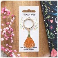 KDMD Women's Thank You for Helping Me Grow Flower Keyring - Teacher & Mentor Gift in Orange