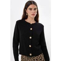 Hiccup Women's Buttoned Knit Cardigan in Black | Size: Medium