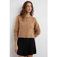 Hiccup Women's Buttoned Knit Cardigan in Camel | Size: Small