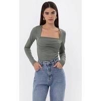 Hiccup Women's Ruched Top in Green | Size: XL