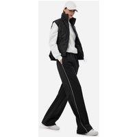 Hiccup Women's Wide-Leg Elastic Waist Pants with Contrast Detail in Black | Size: Small
