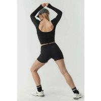 Hiccup Women's High Waist Elastic Biker Leggings in Black | Size: Medium