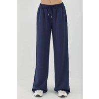 Hiccup Women's Soft Modal Touch Wide Leg Sweatpants in Navy | Size: Large