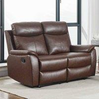 Furnishings For Less UK Ferndale 2 Seater Recliner Sofa Brown Leatheraire Manual