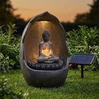 Garden Greatness Tranquil Buddha Hybrid Solar Water Feature