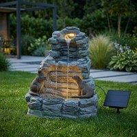 Garden Greatness Otter Falls Hybrid Solar Garden Water Feature