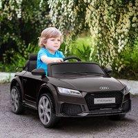 HOMCOM 12V Battery Licensed Audi TT RS Ride-On Car w/ Remote, Headlight in Black
