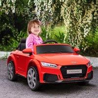 HOMCOM 12V Battery Licensed Audi TT RS Ride-On Car w/ Remote, Headlight in Red
