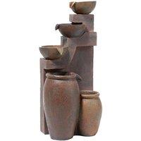 Primrose Tiered Cascading Bowls Jars Water Feature Quito 4 Tier Lights 101cm in Bronze