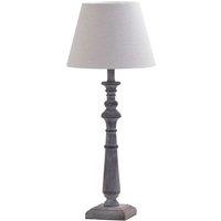 Hill Interiors Incia Column Table Lamp (UK Plug) in Dark Brown