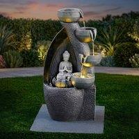 Garden Greatness Lunaria LED Buddha Serenity Water Feature in Grey | Size: 1 Pack