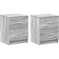 Berkfield Home Bedside Cabinets 2 pcs with 2 Drawers Grey Sonoma 40x36x50 cm | Size: 40 x 36 x 50 cm