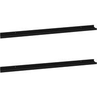 Berkfield Home Wall Shelves 2 pcs Black 115x9x3 cm | Size: 115 x 9 x 3 cm