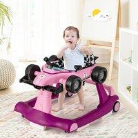 CASART Foldable Baby Sit-to-Stand Walker 4-in-1 Push Along Walkers w/Music