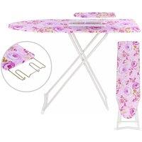 SPETLEK Large Folding Ironing Board Adjustable Height Lightweight Non Slip in Pink