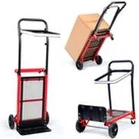 EONLION Heavy Duty Folding Sack Truck Trolley Industrial Hand Cart in Black
