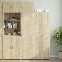 Berkfield Home Slim Storage Cabinet Sonoma Oak 50x42.5x225 cm Engineered Wood in Brown