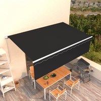 Berkfield Home Manual Retractable Awning with Blind 5x3m Anthracite in Black
