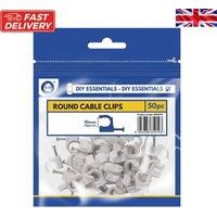 SHEDS AND FENCE LTD 10mm Round Cable Clips Reliable Nail In Wire Holders in White