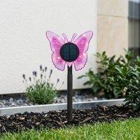 Garden Greatness Lunaria Peony Solar Butterfly Garden Stake