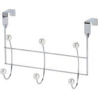 Showerdrape Akoya Black or Chrome Over Door Storage Hooks in Silver