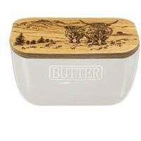 Selbrae House Scenic Highland Cow White Butter Dish