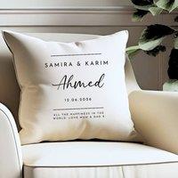 Aye Do Gifts Personalised Neutral Wedding Cushion in Cream | Size: 40 cm x 40 cm