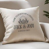 Aye Do Gifts Personalised Little New Home Cushion in Cream | Size: 40 cm x 40 cm