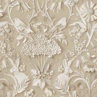 Fine Dcor 3D Woodland Wallpaper in Natural