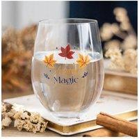 KDMD Autumn Magic 500ml Stemless Glass - Elegant Wine & Cider Gift in Clear