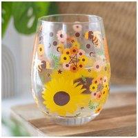 KDMD Bee Radiant Sunflower & Moon Phases Stemless Glass - 450ml in Yellow