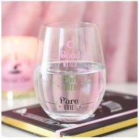 KDMD Good Witch Bad Witch Stemless Glass - Fun Witch Sipware in Clear