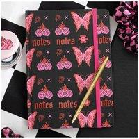 KDMD Flaming Butterfly A5 Notebook in Black